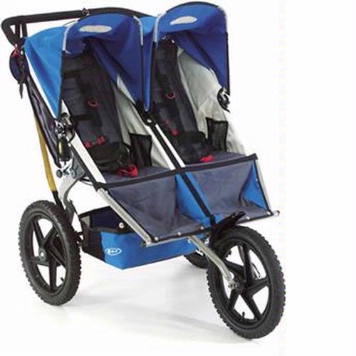 blue bob double jogging stroller