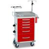 Detecto RC33669RED-L Rescue Emergency Room Carts 5 Drawers (Red)
