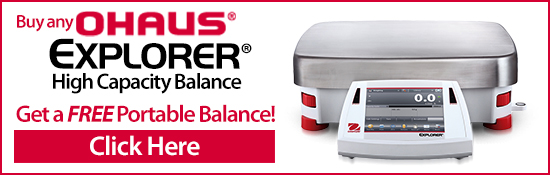 Purchase any OHAUS EXPLORER® High Capacity Balance and receive a FREE Portable Balance