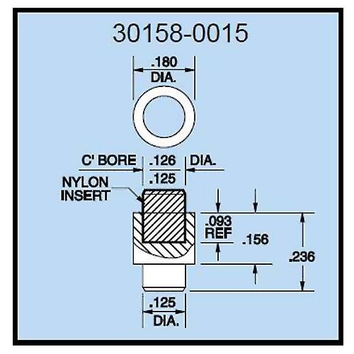 Dillon 30158-0015-TOP Nylon Insert Compression Fitting (Top)