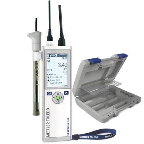 Mettler Toledo® S8-Fluoride Seven2Go Pro pH/mV/Ion/oC  Portable Meter with ION Fluoride  Sensor and Case