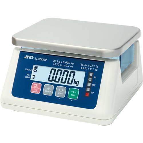 AND Weighing SJ-6000WP IP67 Checkweighing Scale 6 kg x 0.2 g Legal for Trade  6000 x 2 g