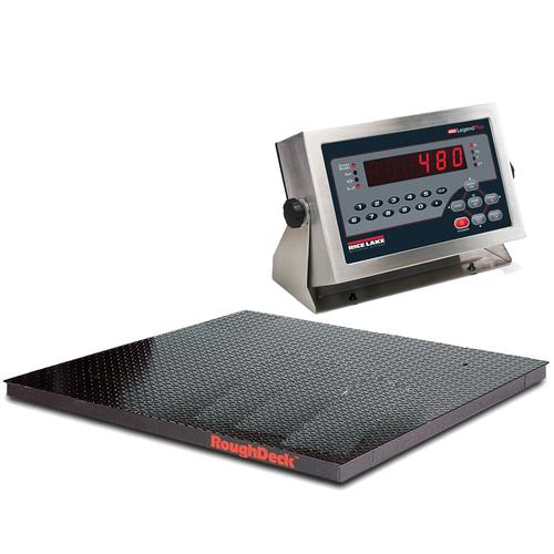 Rice Lake 168140 Roughdeck Floor Scale 4 x 4 Legal for Trade with 480 Plus Indicator - 5000 x 1 lb