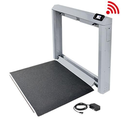 Detecto 7550-C-AC Wall-Mount Fold-Up Wheelchair Scale with WiFi / Bluetooth and AC Adapter 1000 lb x 0.2 lb