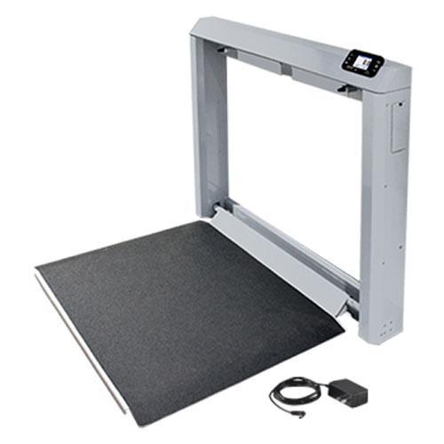 Detecto 7550-AC-W Wall-Mount Fold-Up Wheelchair Scale with a AC Adapter 1000 lb x 0.2 lb