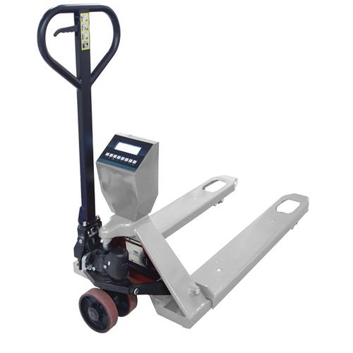 LP Scale LP7625SS-4827-2500 Stainless Steel 48 x 27 inch LCD Pallet Jack Scale 2500 x 0.5 lb