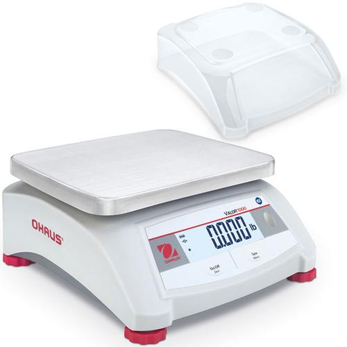 Ohaus Valor 1000 V12P10T (30554444) Compact Bench Scale with In Use Cover - 20 lb x 0.002 lb Legal For Trade 20 lb x 0.01 lb