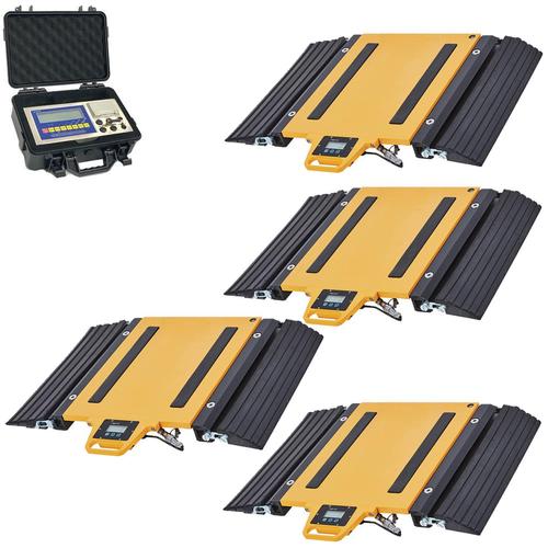 LP Scale LP7660W-Y-1624-20-4 Wireless Axle Scales with Four 16 x 24 pads and Weighing indicator total 80000 x 10 lb