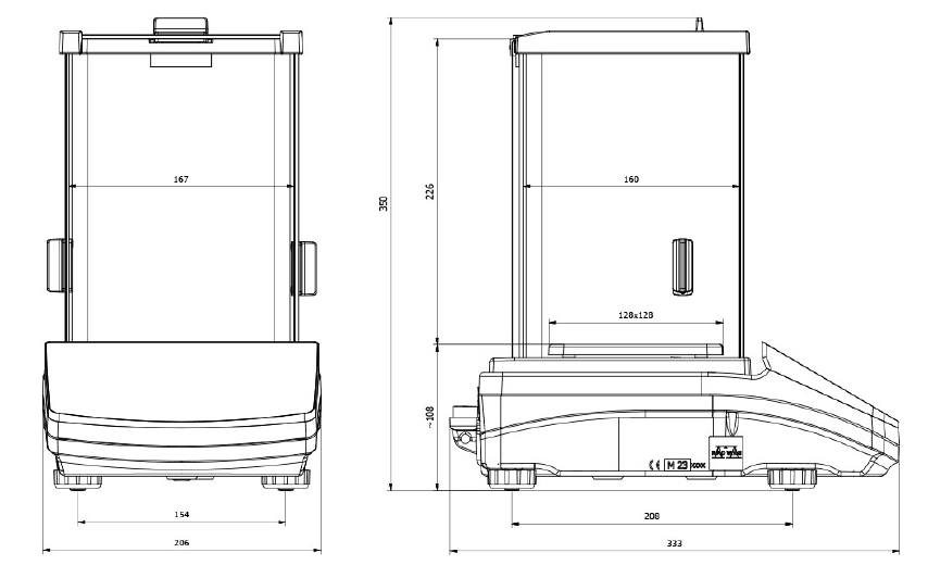 dimensions for PS 200/2000.X7, PS 210.X7, PS 600.X7, PS 360.X7, PS 1000.X7 , PS 750.X7