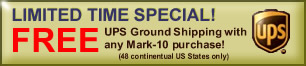 FREE UPS Ground Shipping with any Mark-10 purchase!